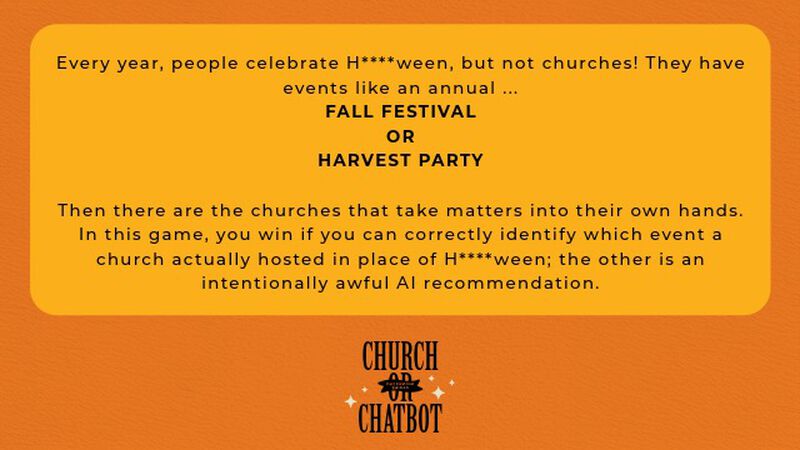Church or Chatbot: Halloween Edition